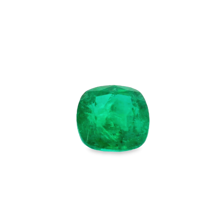 Émeraude 6.44 carats coussin low oil Zambie - vue 1