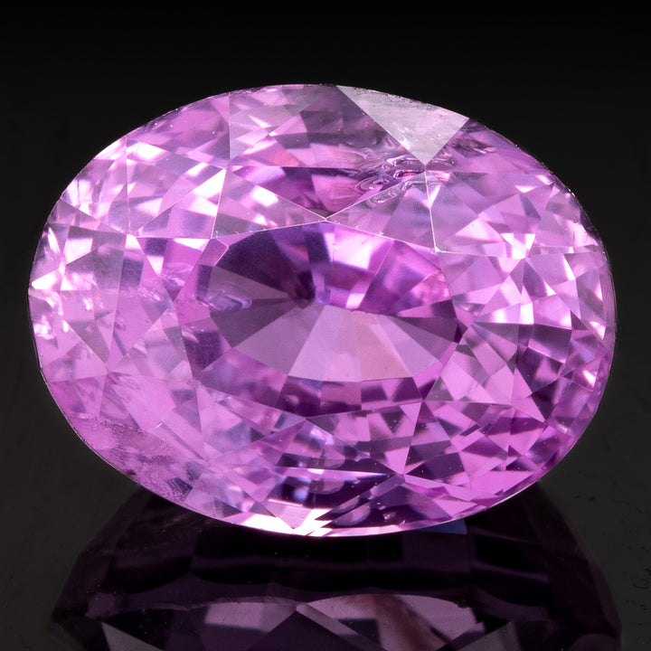 Saphir rose-mauve 3.61 carats ovale chauffé - vue 1