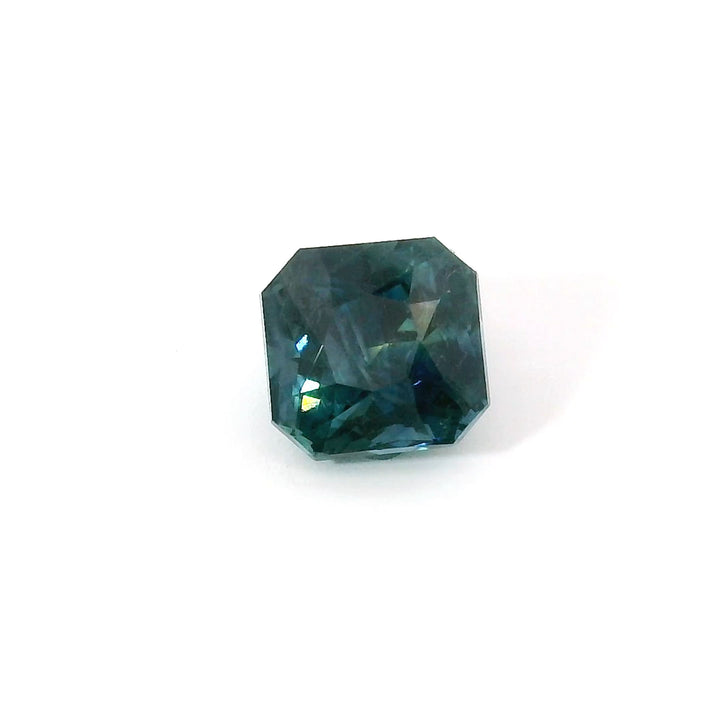 Saphir teal 1.5 carats asscher chauffé - vue 1