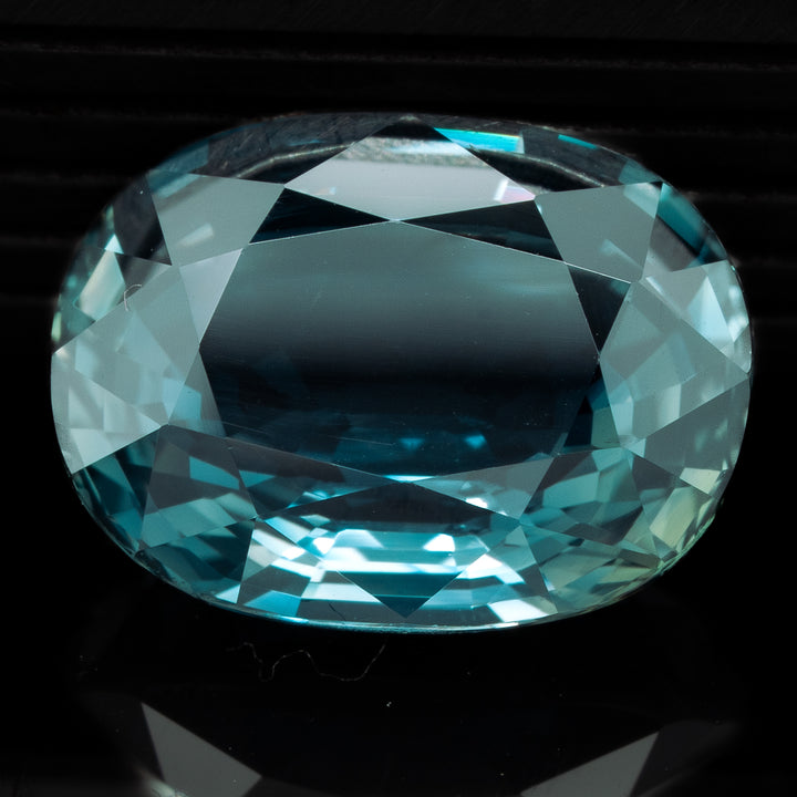 Saphir teal 4.30 carats ovale non chauffé - vue 1