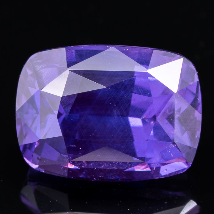 Saphir violet 3.34 carats coussin non chauffé - vue 1