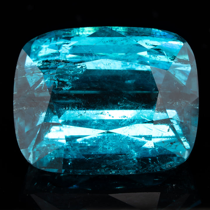 Tourmaline bleue 30.04 carats coussin non traitée - vue 1