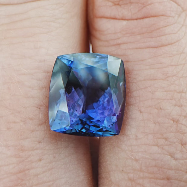 Tanzanite Naturelle 0,62 Carats - Taille Coussin, Bleu Translucide, Magnifique !