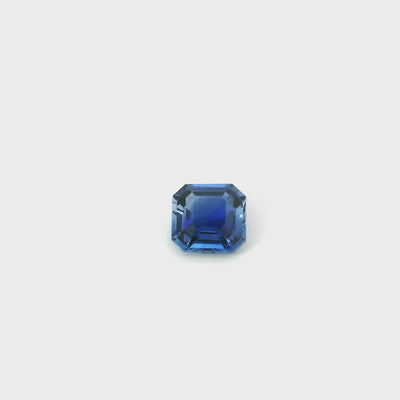 Saphir bleu 0.85 carat asscher chauffé