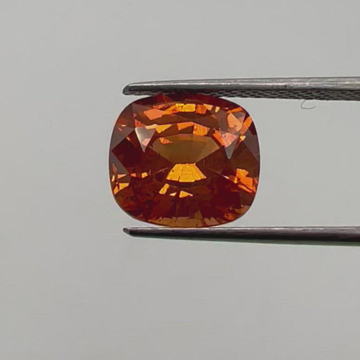 Grenat Spessartite Mandarin 2,97 Ct Du Nigéria - Certifié GIL - Rouge/Orange - Neuf Sans Boîte