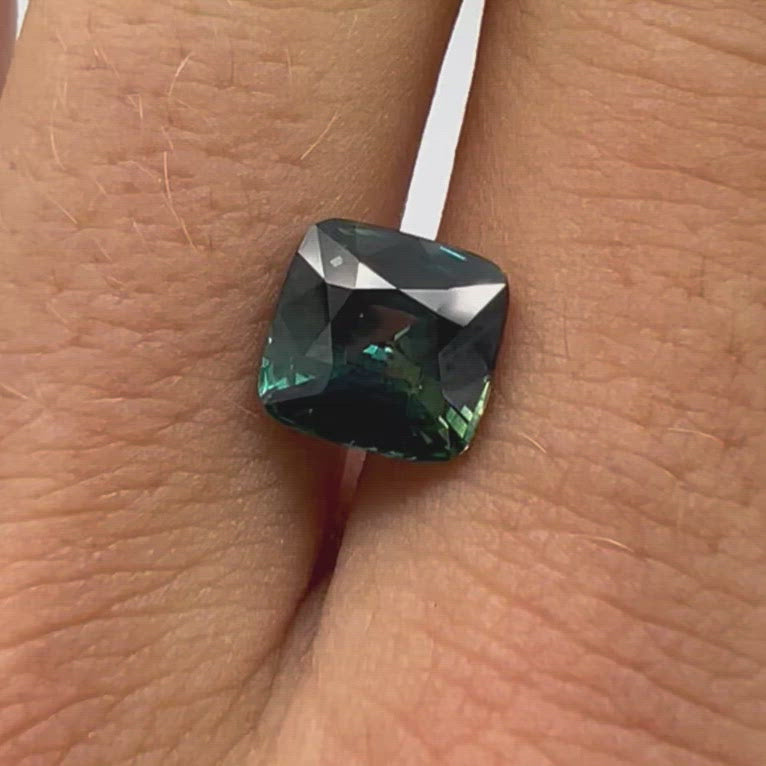 Saphir étoilé Naturel De Thaïlande – Bleu Vert, 6.5x5.0 Mm, 0.51 Ct, Chauffé