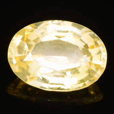 Saphir jaune 1.37 carats ovale non chauffé