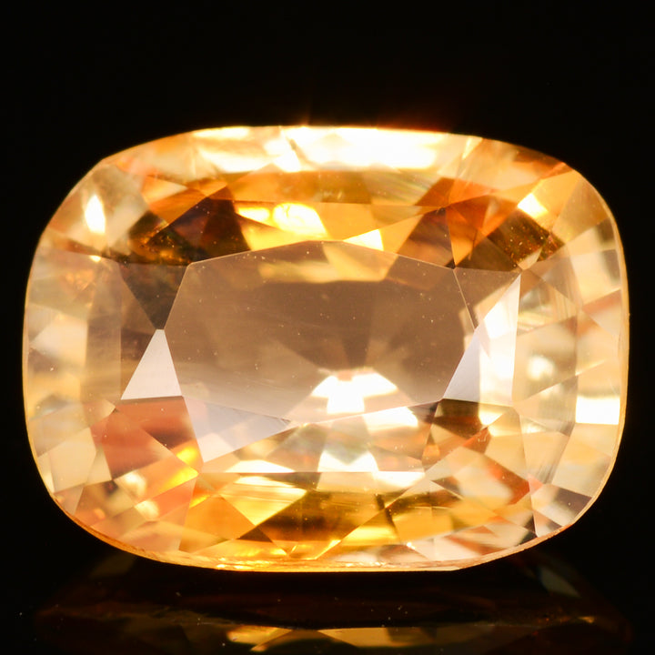Saphir orange 2.07 carats coussin chauffé - vue 1