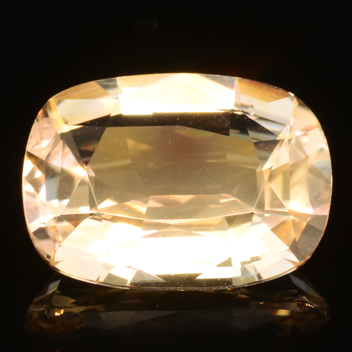 Saphir jaune 5.4 carats coussin non chauffé - vue 1