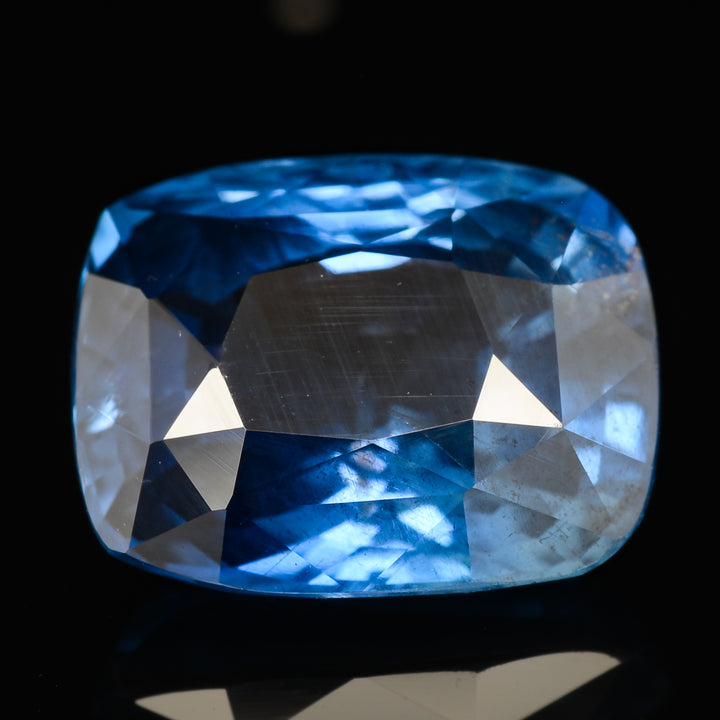 Saphir bleu 3.04 carats coussin non chauffé - vue 1