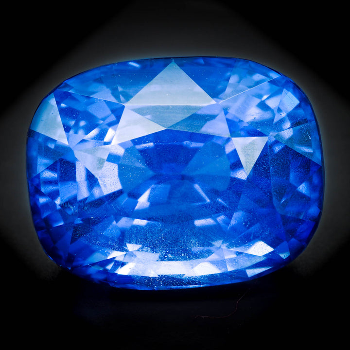 Saphir bleu 5.34 carats coussin non chauffé - vue 1