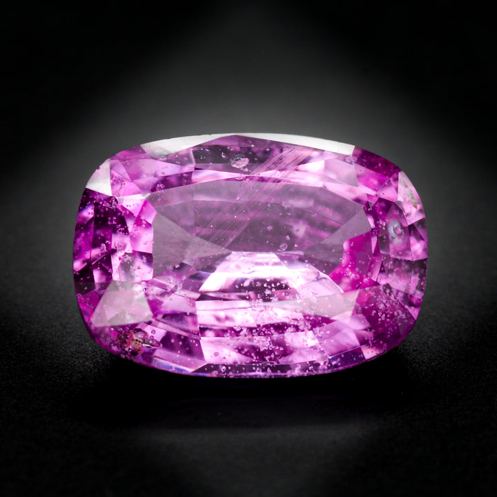 Saphir rose 1.37 carats coussin chauffé - vue 1