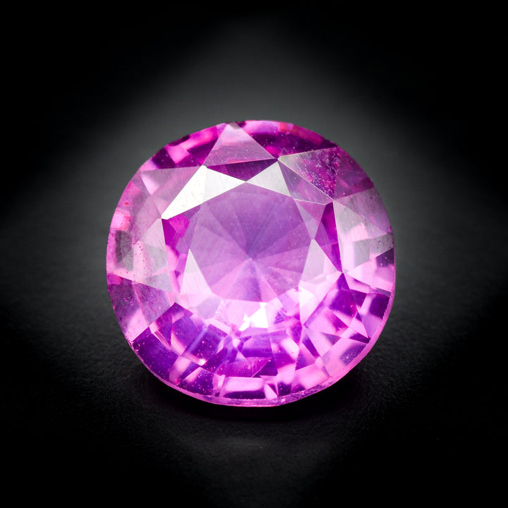 Saphir rose 1.37 carats rond non chauffé - vue 1
