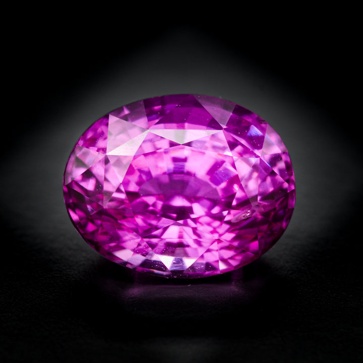 Saphir rose 2.10 carats ovale chauffé - vue 1