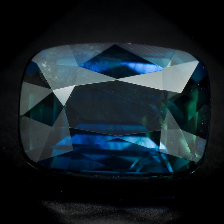 Saphir bleu-vert (teal) 1.47 carats coussin - vue 1