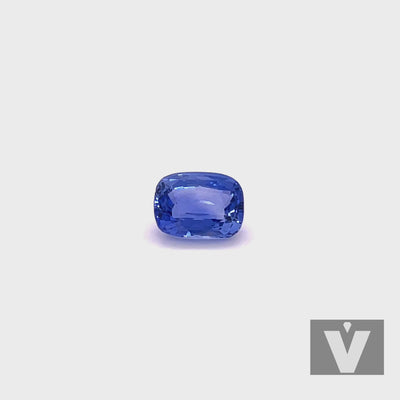 Saphir bleu 3.11 carats coussin non chauffé